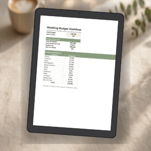 Wedding Budget Spreadsheet