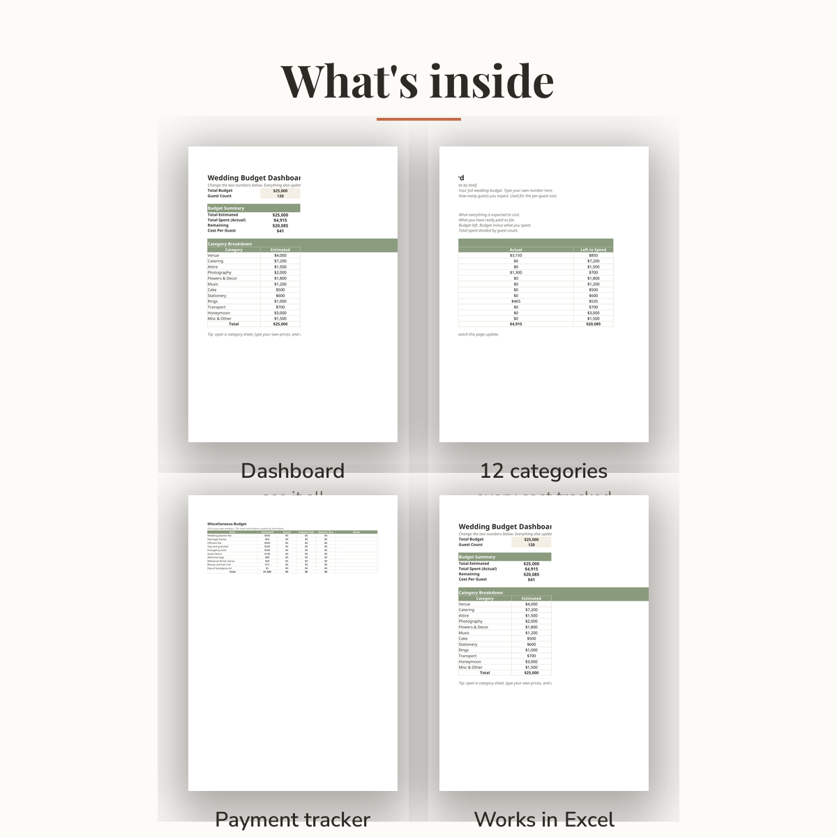Wedding Budget Spreadsheet - Image 3